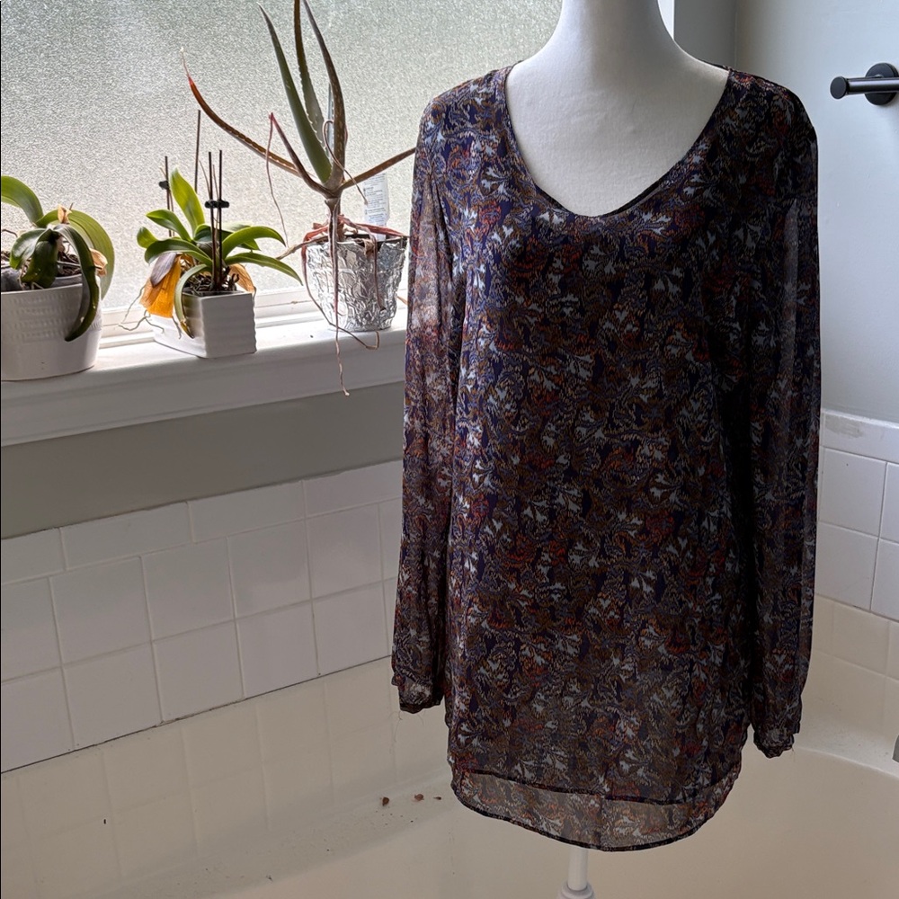 CAbi Multicolor Sheer Blouse